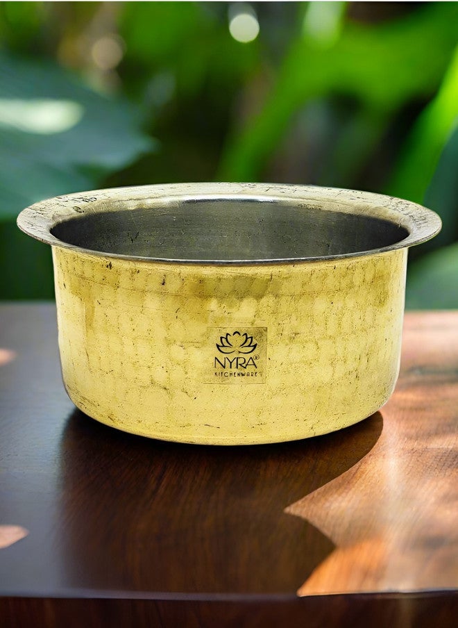 Nyra Kitchenware Bronze-Toned Textured Dishwasher Safe Brass Cooking Pot - 1.5 L - Image 1